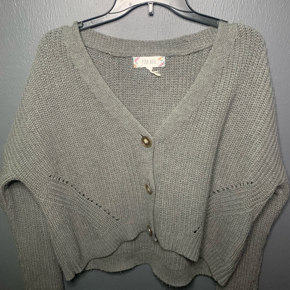 Pink Rose, Size L, Cropped, Gray